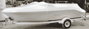 shrink wrapped boat